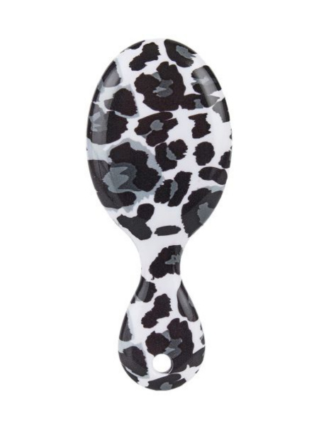 Массажная мини-расческа  для волос с подвеской, Леопардовая Solomeya Mini hair brush with keychain, Leopard Print, 1 шт